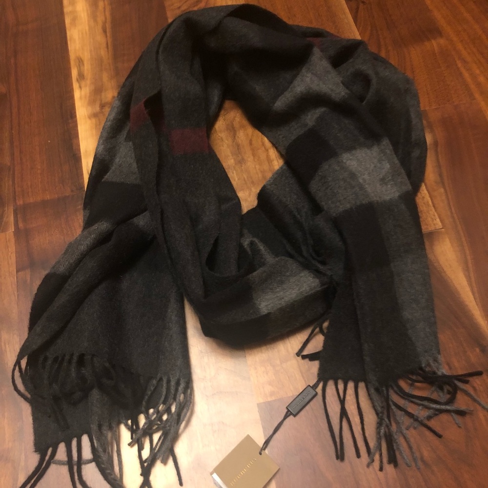 Burberry Charcoal Check Scarf